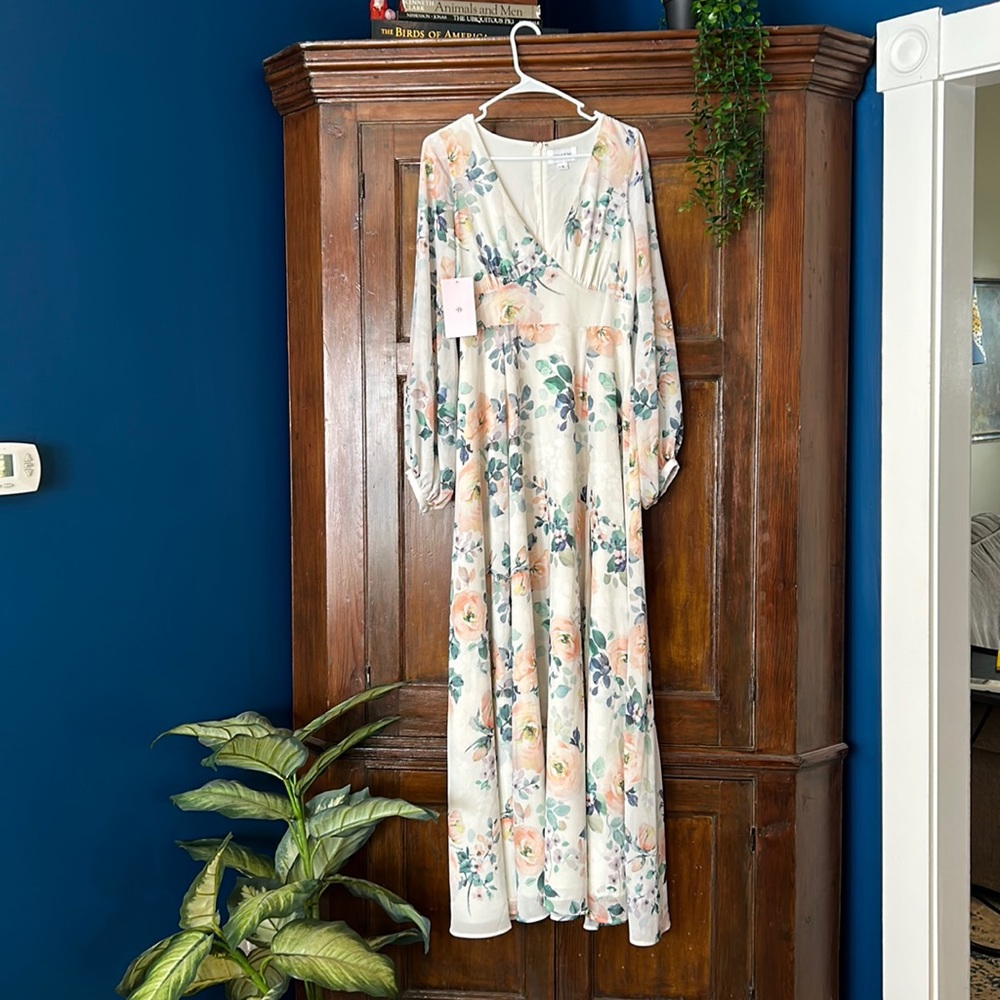 Yumi Kim Floral Maxi Dress - Cream and Pink